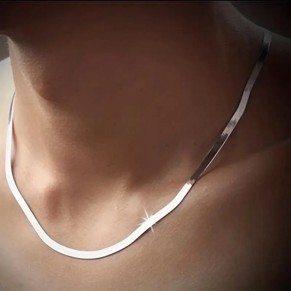 UNISEX HERRINGBONE CHAIN IN STAINLESS STEEL W/ EXTENSION CHAIN